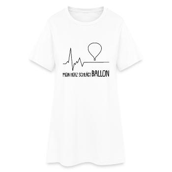 mein herz schlägt ballon - Frauen T-Shirt-Kleid - Weiß - Vorne