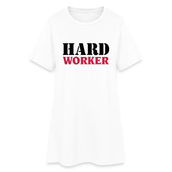 Hard worker - Robe T-shirt Femme - blanc - Devant