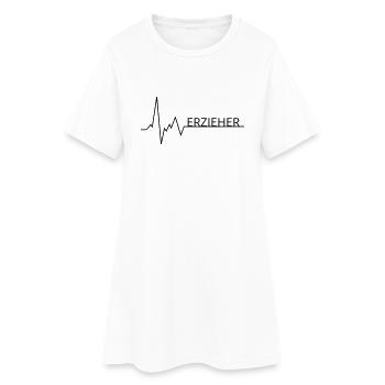 herzschlag erzieher - Frauen T-Shirt-Kleid - Weiß - Vorne