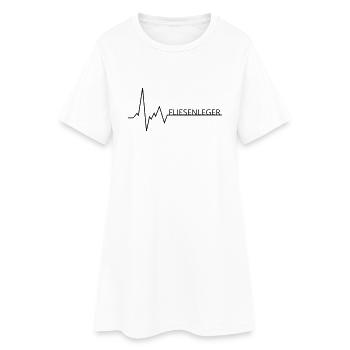 herzschlag fliesenleger - Frauen T-Shirt-Kleid - Weiß - Vorne
