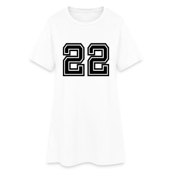 22 - Frauen T-Shirt-Kleid - Weiß - Vorne
