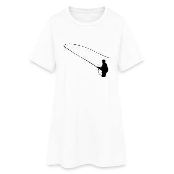 Angler - Frauen T-Shirt-Kleid - Weiß - Vorne