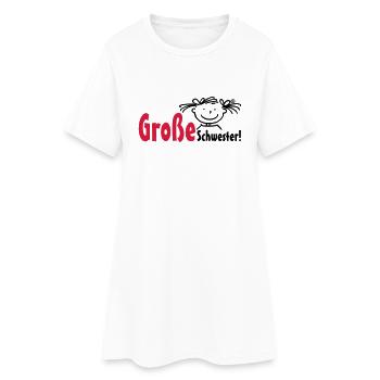 Große Schwester - Frauen T-Shirt-Kleid - Weiß - Vorne