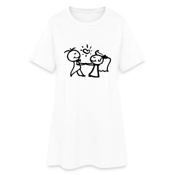 suesses_paar - Frauen T-Shirt-Kleid - Weiß - Vorne