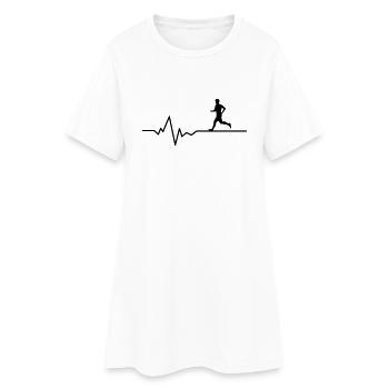Jogger Puls - Frauen T-Shirt-Kleid - Weiß - Vorne