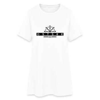Rügen - Frauen T-Shirt-Kleid - Weiß - Vorne