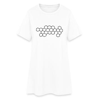 bienenwaben - Frauen T-Shirt-Kleid - Weiß - Vorne