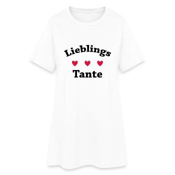Lieblings Tante - Frauen T-Shirt-Kleid - Weiß - Vorne