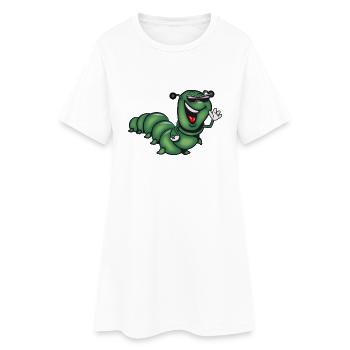 chapeau de chenille drôle - Robe T-shirt Femme - blanc - Devant