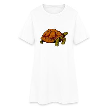 tortue - Robe T-shirt Femme - blanc - Devant
