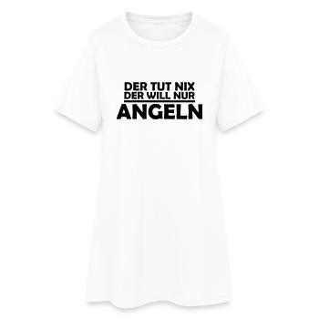 der tut nix der will nur angeln - Frauen T-Shirt-Kleid - Weiß - Vorne