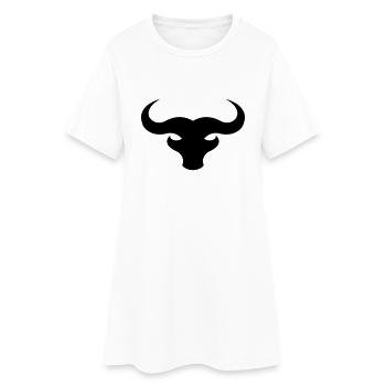Stierkopf - Frauen T-Shirt-Kleid - Weiß - Vorne