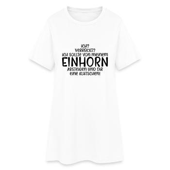 Einhorn - Frauen T-Shirt-Kleid - Weiß - Vorne