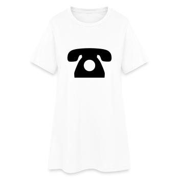Telefon - Frauen T-Shirt-Kleid - Weiß - Vorne