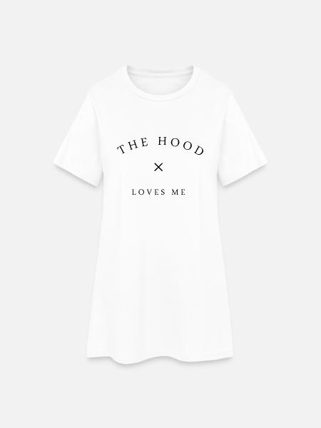 The hood loves me - Frauen T-Shirt-Kleid - Weiß