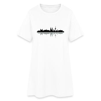 Skyline Regensburg - Frauen T-Shirt-Kleid - Weiß - Vorne