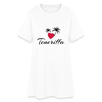 Teneriffa mit Herz - Frauen T-Shirt-Kleid - Weiß - Vorne