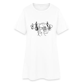 AlcoholicLove - Frauen T-Shirt-Kleid - Weiß - Vorne