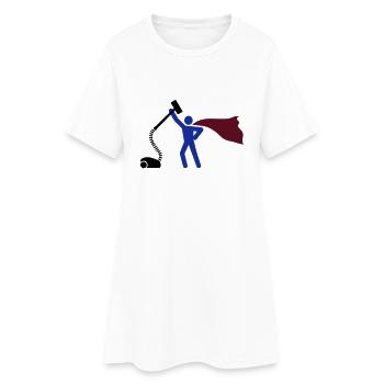 Staub saugen HEH 3 farb Vektor - Frauen T-Shirt-Kleid - Weiß - Vorne