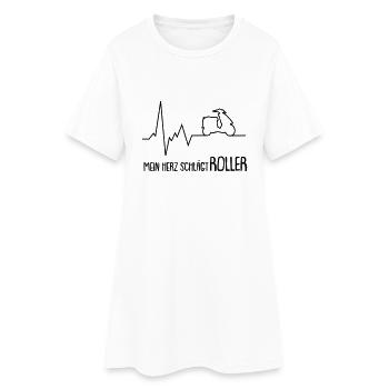 mein herz schlägt roller - Frauen T-Shirt-Kleid - Weiß - Vorne