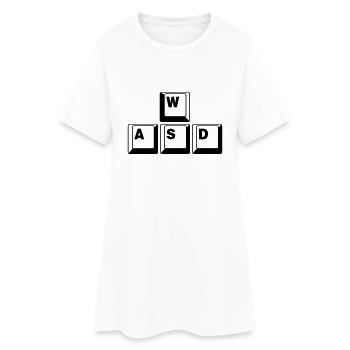 WASD Game Control Key Kombi - Frauen T-Shirt-Kleid - Weiß - Vorne