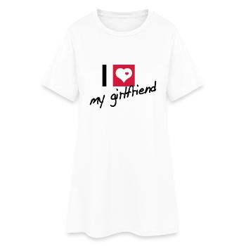 i love my girlfriend - Robe T-shirt Femme - blanc - Devant