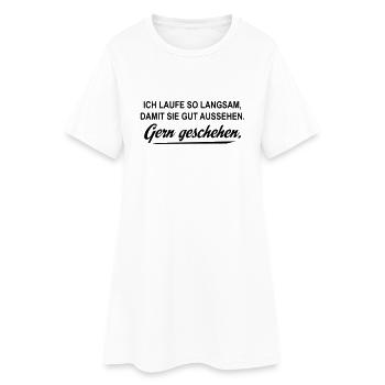 laufen - Frauen T-Shirt-Kleid - Weiß - Vorne