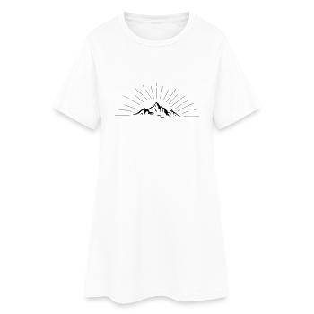 Strahlende Berge - Frauen T-Shirt-Kleid - Weiß - Vorne