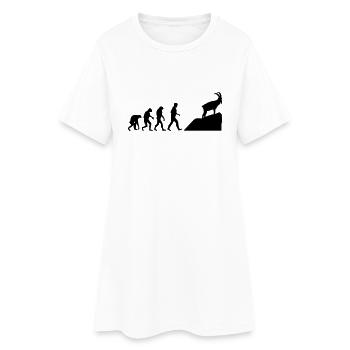 steinbock evolution - Frauen T-Shirt-Kleid - Weiß - Vorne