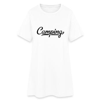 camping - Frauen T-Shirt-Kleid - Weiß - Vorne