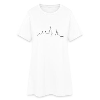 Skyline Ulm Silhouette - Frauen T-Shirt-Kleid - Weiß - Vorne