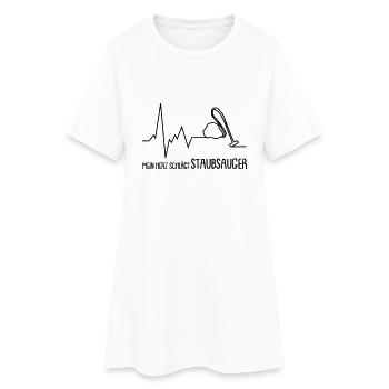 mein herz schlägt staubsauger - Frauen T-Shirt-Kleid - Weiß - Vorne