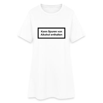 Warnhinweis - Kann Spuren Von Alkohol enthalten 1c - Frauen T-Shirt-Kleid - Weiß - Vorne