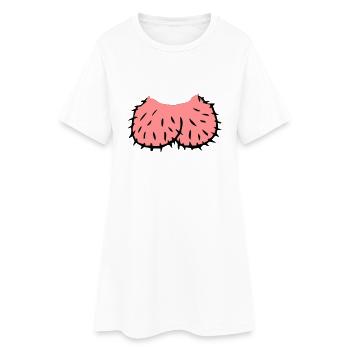 Peniskopf - Frauen T-Shirt-Kleid - Weiß - Vorne
