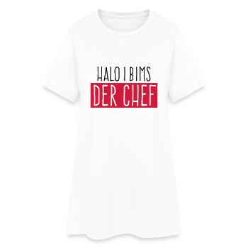 I bims der Chef - Frauen T-Shirt-Kleid - Weiß - Vorne