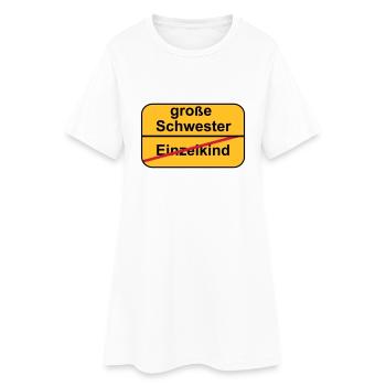 große Schwester - Frauen T-Shirt-Kleid - Weiß - Vorne
