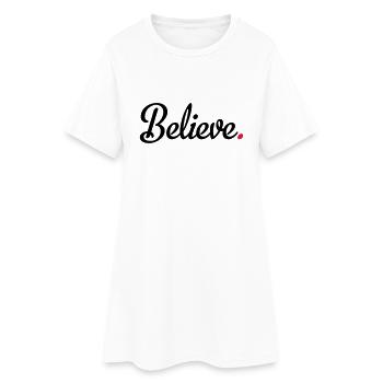 croire - Robe T-shirt Femme - blanc - Devant