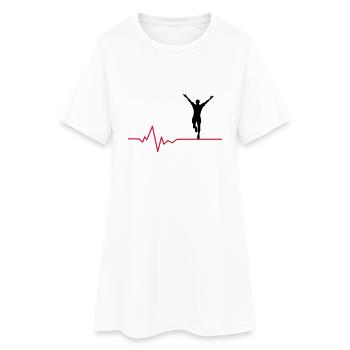 Jogger Puls - Frauen T-Shirt-Kleid - Weiß - Vorne