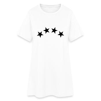 4 Sterne / 4 stars (1c) - Frauen T-Shirt-Kleid - Weiß - Vorne