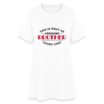 This is what an awesome brother looks like - Robe T-shirt Femme - blanc - Devant