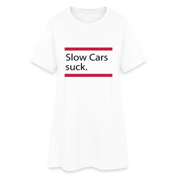 Auto - Frauen T-Shirt-Kleid - Weiß - Vorne