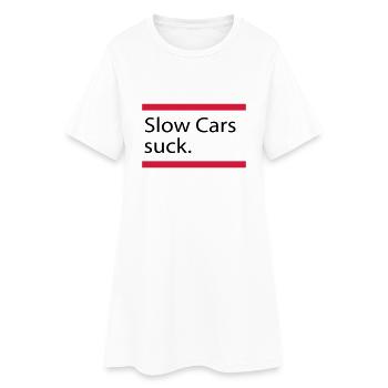2541614 125408996 car - Women’s T-Shirt Dress - white - Front