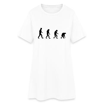 evolution backwards - Women’s T-Shirt Dress - white - Front