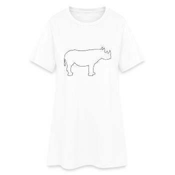 Nashorn - Rhino - Frauen T-Shirt-Kleid - Weiß - Vorne