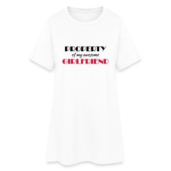 Property of my awesome girlfriend - Robe T-shirt Femme - blanc - Devant
