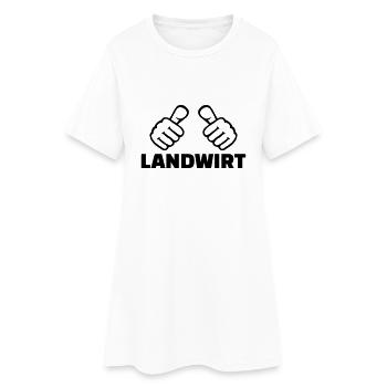 Landwirt - Frauen T-Shirt-Kleid - Weiß - Vorne
