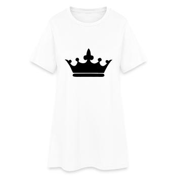 Krone - Frauen T-Shirt-Kleid - Weiß - Vorne