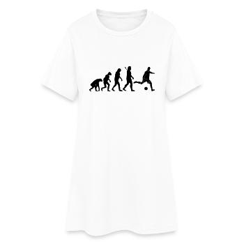 Fußball - Soccer - Frauen T-Shirt-Kleid - Weiß - Vorne