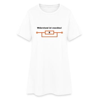 Widerstand ist zwecklos! - Frauen T-Shirt-Kleid - Weiß - Vorne