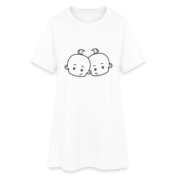 brother boys 2 friends team couple sibling twins h - Women’s T-Shirt Dress - white - Front